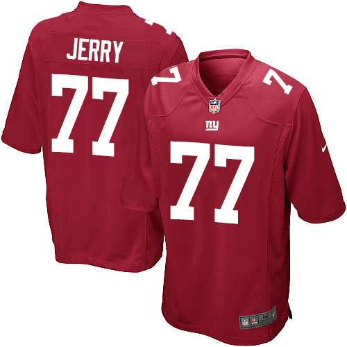 Men's Game John Jerry Nike Jersey Red Alternate - #77 NFL New York Giants